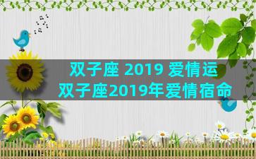 双子座 2019 爱情运 双子座2019年爱情宿命